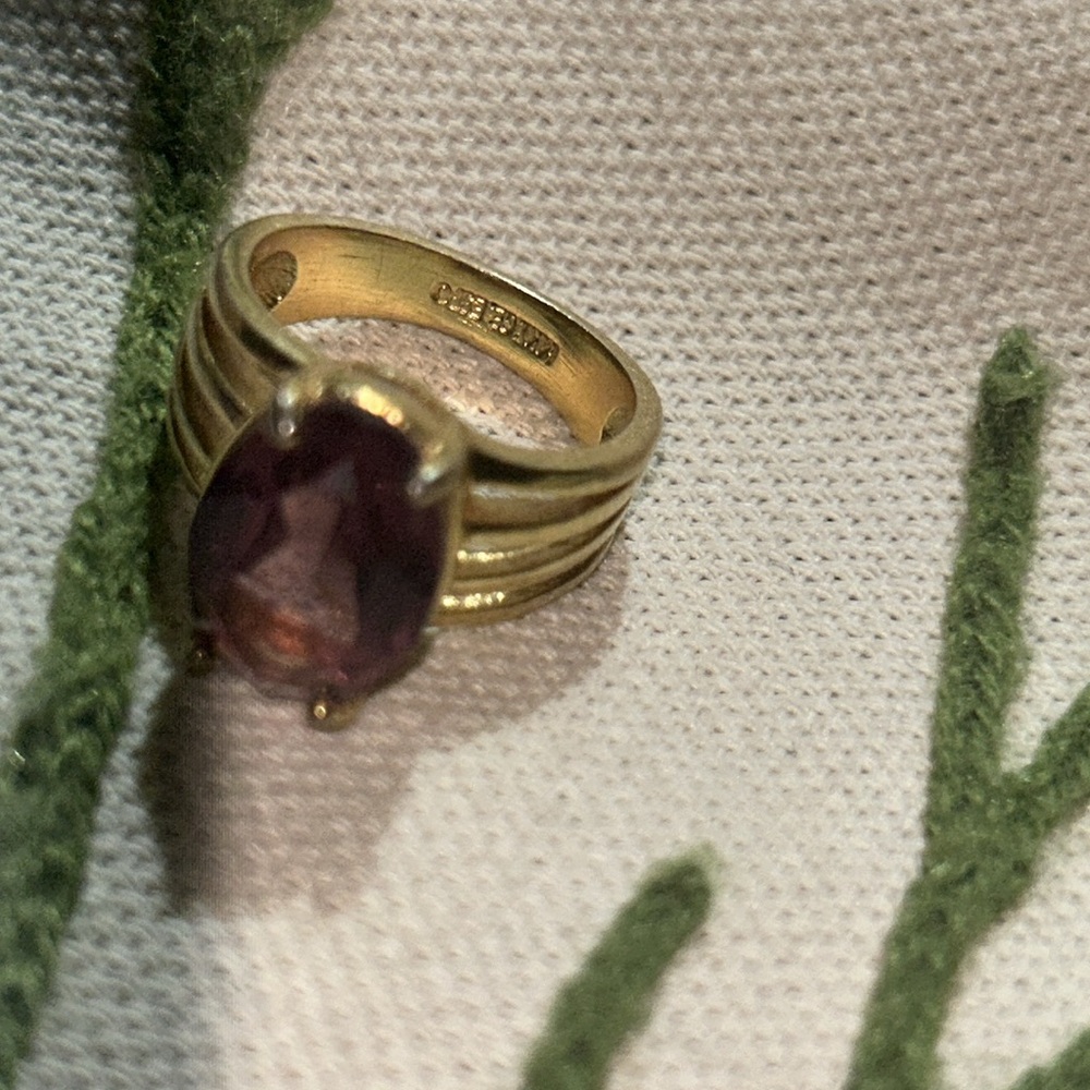 ESPO 14kt ge Amethyst and gold Cocktail Ring - Picture 7 of 8